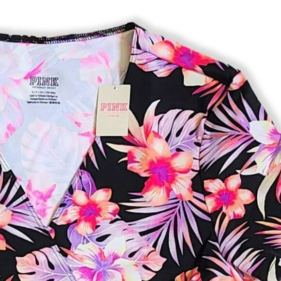 NWT PINK Victoria's Secret Floral Print Ultimate Wrap Top - Picture 5 of 6